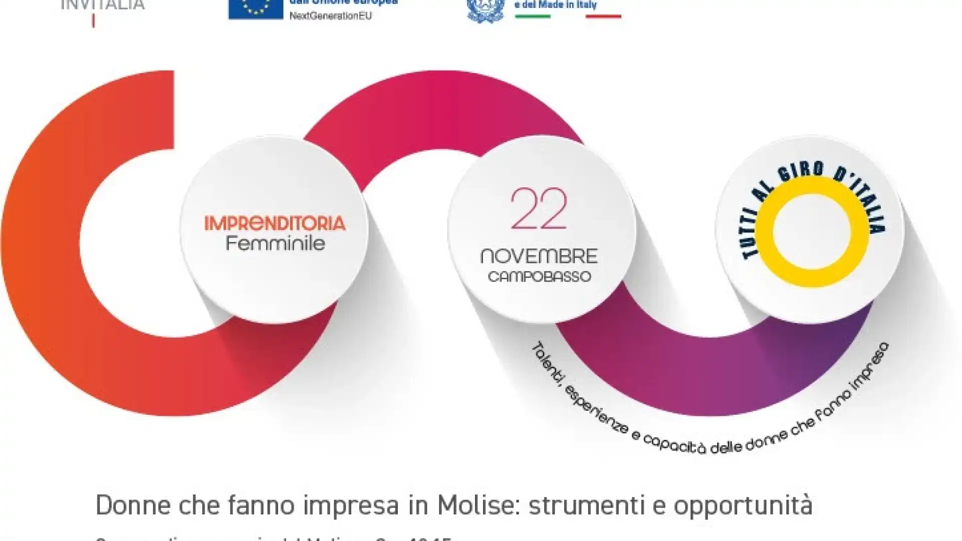 Donne che fanno imprese in Molise: strumenti e opportunità. Tappa a Campobasso per il “Il Giro d’Italia delle donne che fanno impresa” promosso da Unioncamere